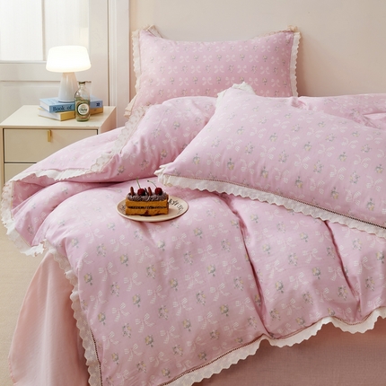 91家纺网 家纺一手货源 找家纺 （总）黛馨 2025新款全棉纯棉镂空蕾丝边四件套