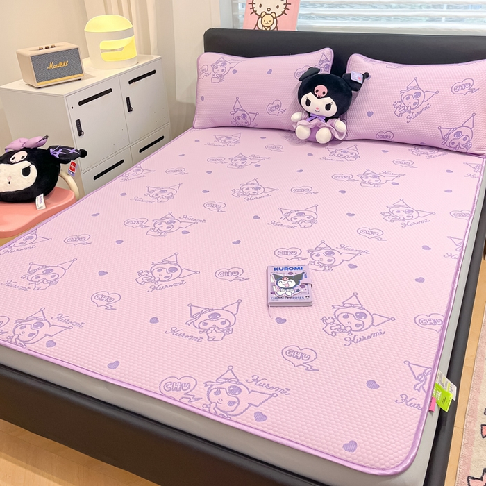 91家纺网 家纺一手货源 找家纺 （总）八零年代 2025新款三丽鸥正版授权A类提花冰豆豆凉席平铺款床笠款系列