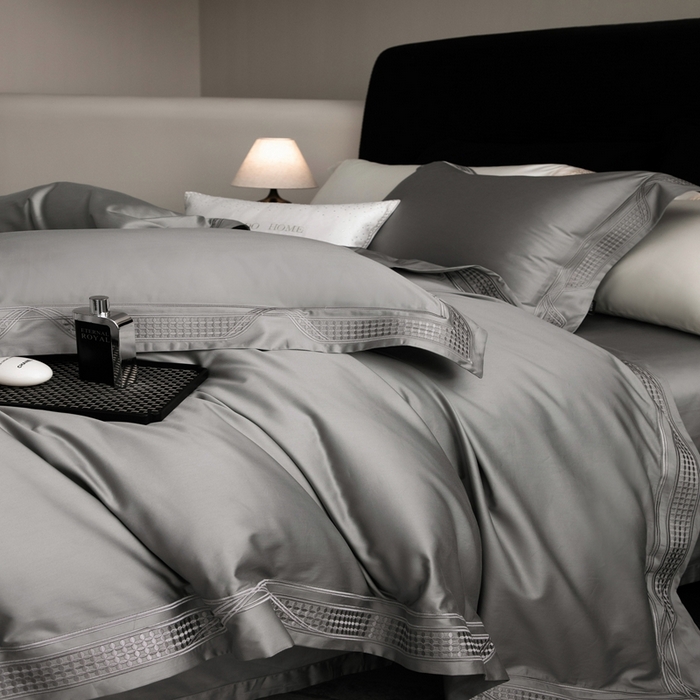 91家纺网 家纺一手货源 找家纺 馨蕊家居 2025春夏新品100s高奢典藏简约全棉系列 棉凯伦-高级灰