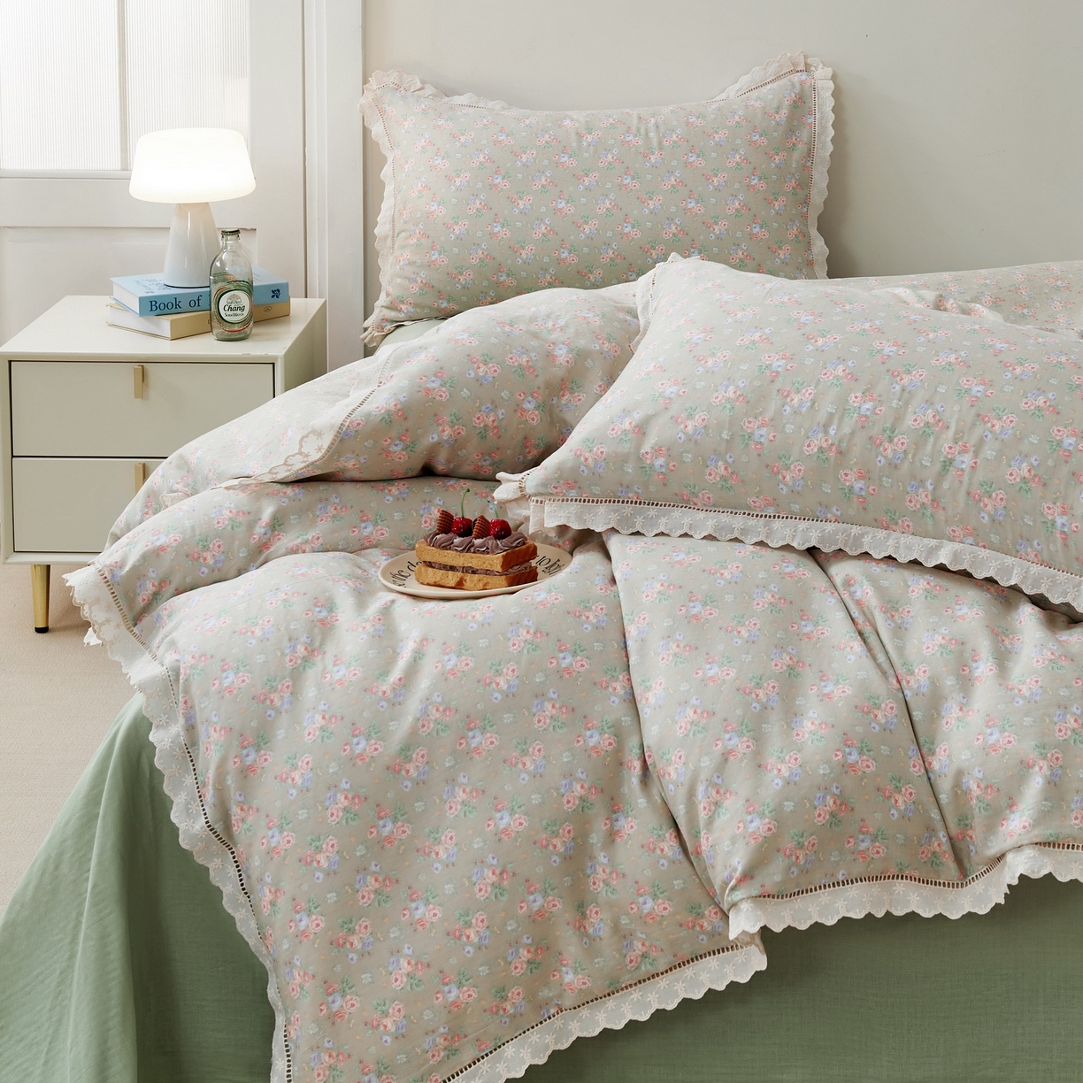 91家纺网 家纺一手货源 找家纺 （总）黛馨 2025新款全棉纯棉镂空蕾丝边四件套