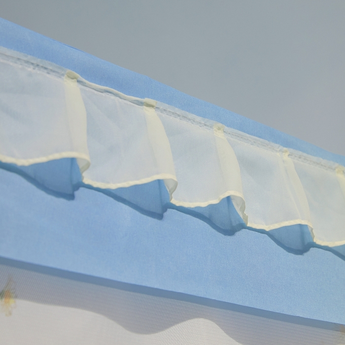 91家纺网 家纺一手货源 找家纺 冉美家纺  2025新款U型遮光方顶坐床蚊帐 帕帕狗-蓝