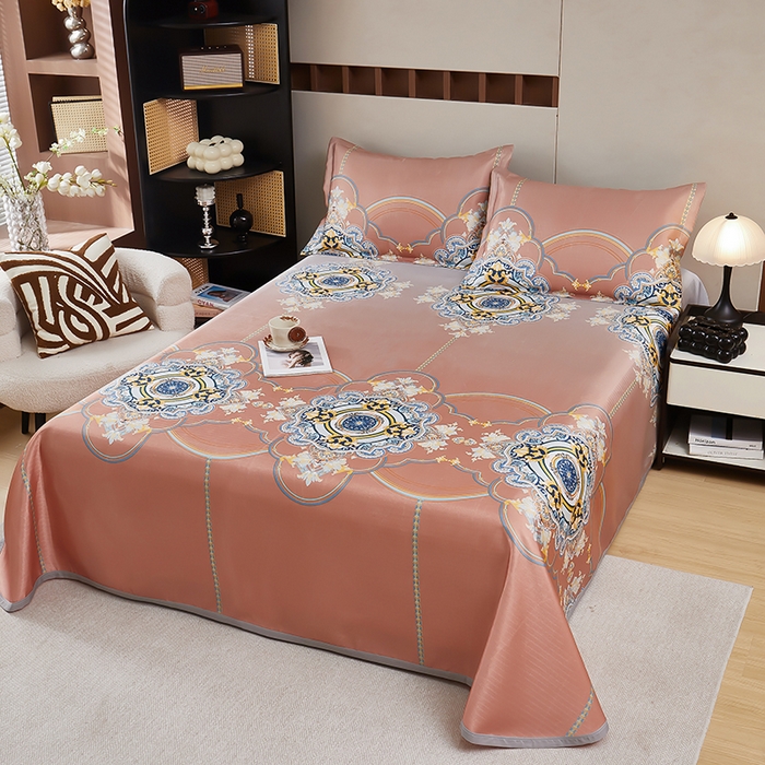 91家纺网 家纺一手货源 找家纺 （总）星窝家纺 2025新款直播电商优选可机洗斜纹提花冰丝凉席三件套