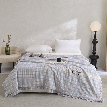 91家纺网 家纺一手货源 找家纺 （总）八方汇 2025新款双层皱皱纱森林被被子被芯