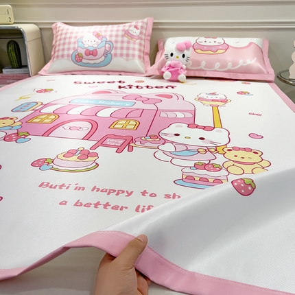 摩妮卡 2025新款A类大版碳光冰丝席 三件套 凯蒂茶会