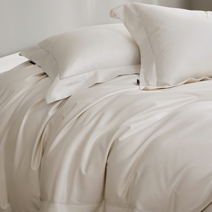 91家纺网 家纺一手货源 找家纺 佳汐蓝 2025新款奢简高支棉柔雾奢缎长绒棉四件套券后不低于628/648元 羊脂白