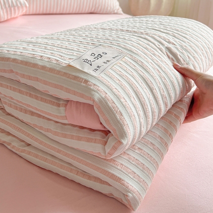 91家纺网 家纺一手货源 找家纺 （总）灰鲸 灰鲸 2025新款色织提花良品夏被四件套夏凉被空调被