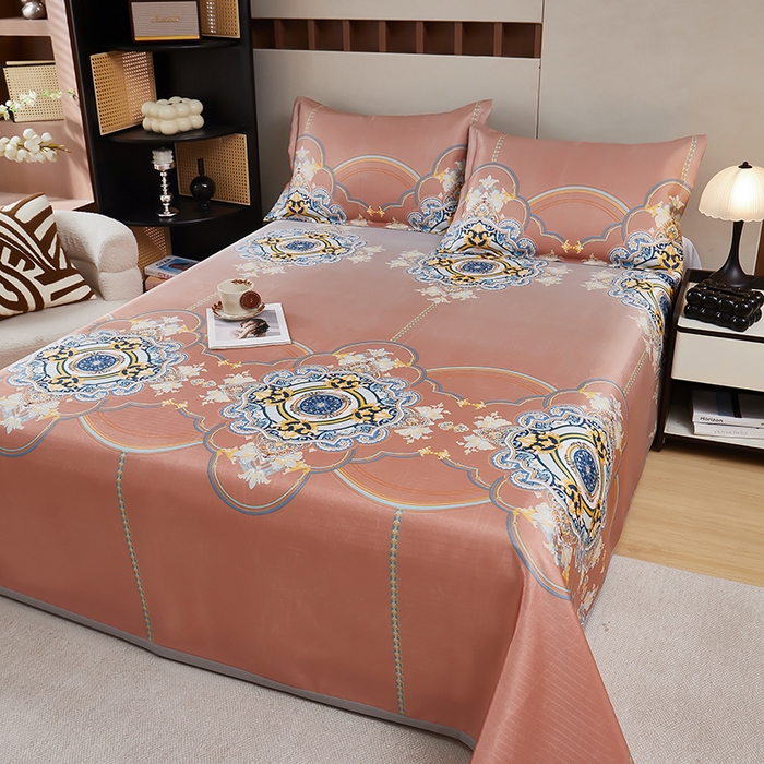 91家纺网 家纺一手货源 找家纺 （总）星窝家纺 2025新款直播电商优选可机洗斜纹提花冰丝凉席三件套