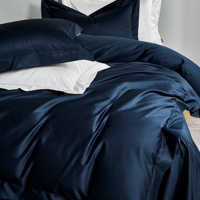 91家纺网 家纺一手货源 找家纺 佳汐蓝 2025新款奢简高支棉柔雾奢缎长绒棉四件套券后不低于628/648元 风暴蓝