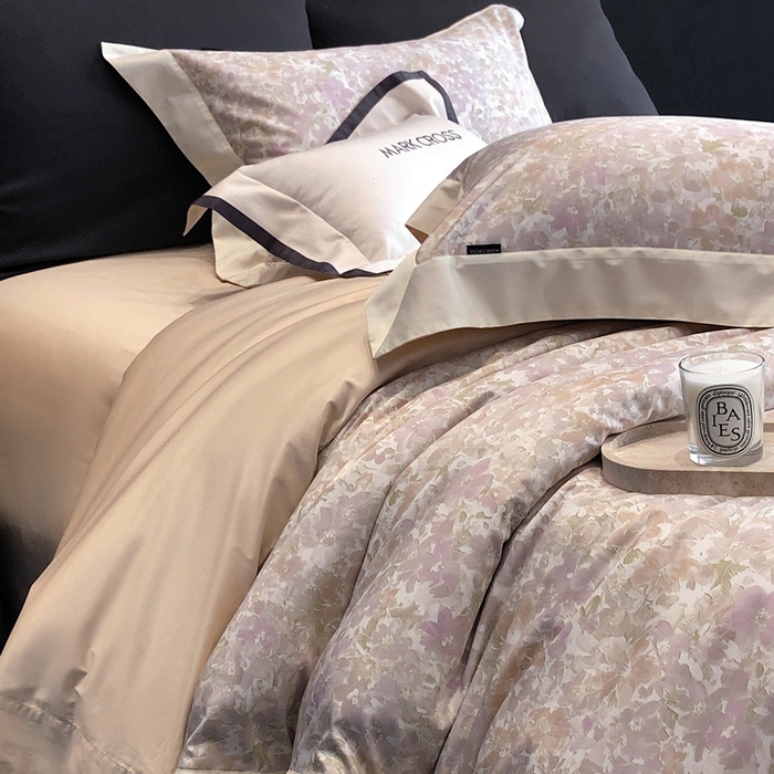 91家纺网 家纺一手货源 找家纺 佳汐蓝2025新款典雅诗意花卉全棉印花四件套券后不低于438/458元 馥雅铃兰-胭脂粉