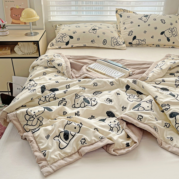 91家纺网 家纺一手货源 找家纺 富艺隆 2025新款水洗棉双层纱夏被 奶酪丸丸饼