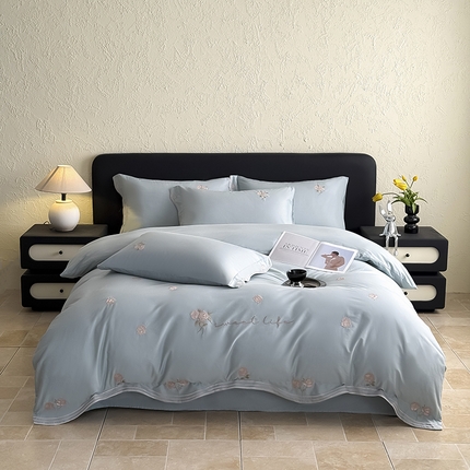 91家纺网 家纺一手货源 找家纺 （总）典曼家纺 2025春夏新款A类刺绣四件套-海瑟薇