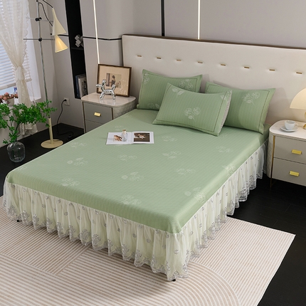 91家纺网 家纺一手货源 找家纺 （总）席之家 2025新款3D冰感蕾丝床裙豆豆席