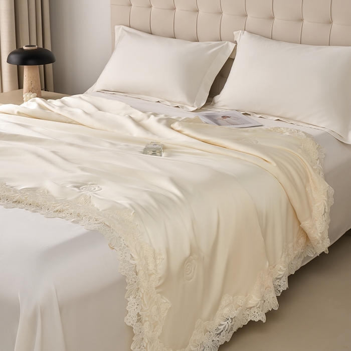 91家纺网 家纺一手货源 找家纺 （总）朴罗 （ 原岚图）  2025新款轻奢法式天丝夏凉被 （含蚕丝）