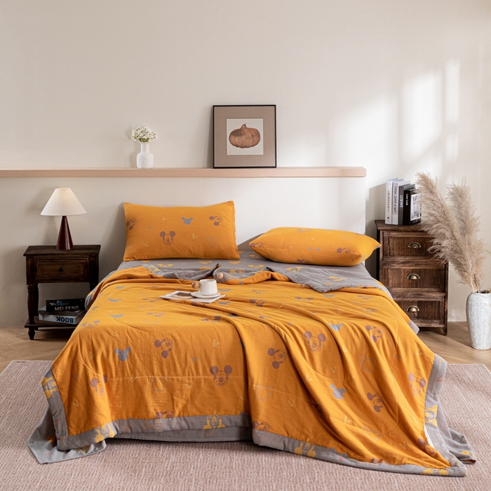 91家纺网 家纺一手货源 找家纺 （总）鑫棉坊 2025新款A类里外全棉双层纱可机洗棉花空调被夏凉被四件套