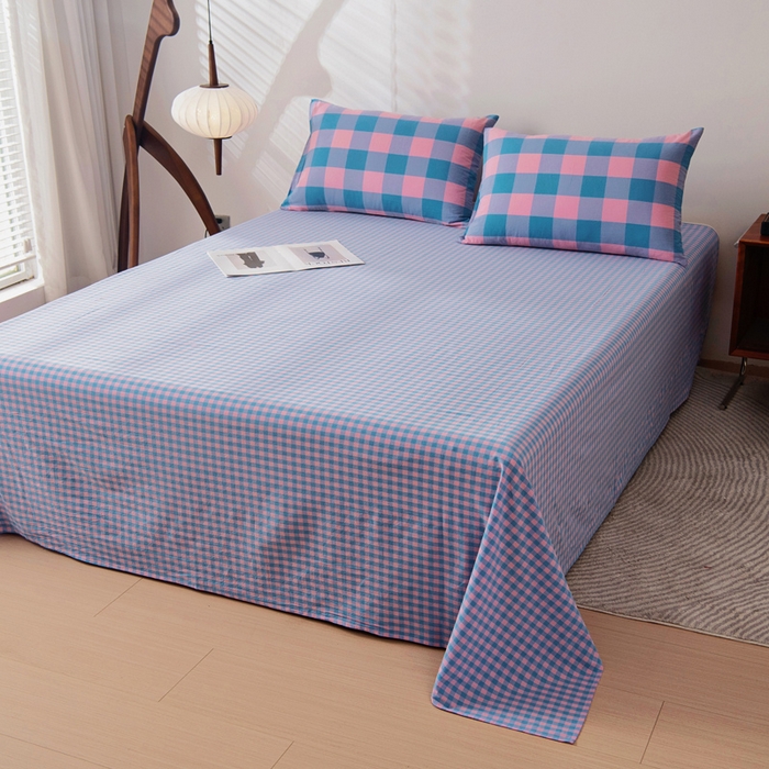 91家纺网 家纺一手货源 找家纺 鑫棉坊 2025新款全棉色织水洗棉A类棉花夏被可机洗空调被四件套床单枕套 福山