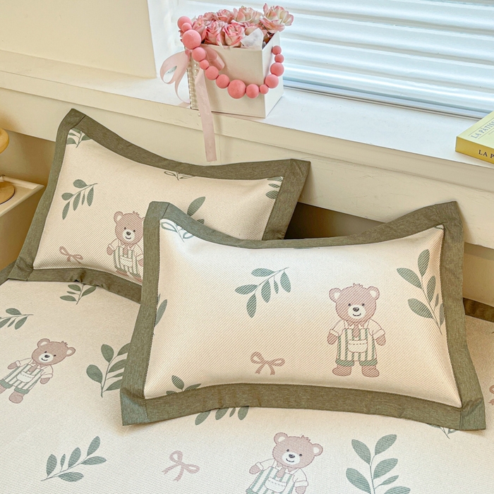 91家纺网 家纺一手货源 找家纺 迪乐妮 2025新款印花真冰藤冰凉席 丛林熊