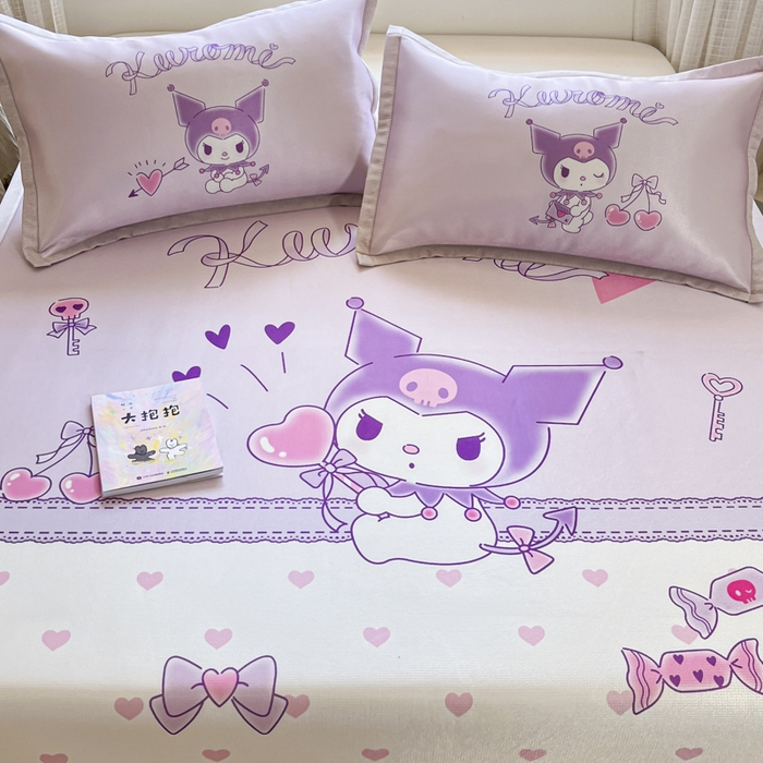 91家纺网 家纺一手货源 找家纺 博雅 2025新款三丽欧A类大版数码印花1200D冰丝凉席凉席席子 气球库洛米