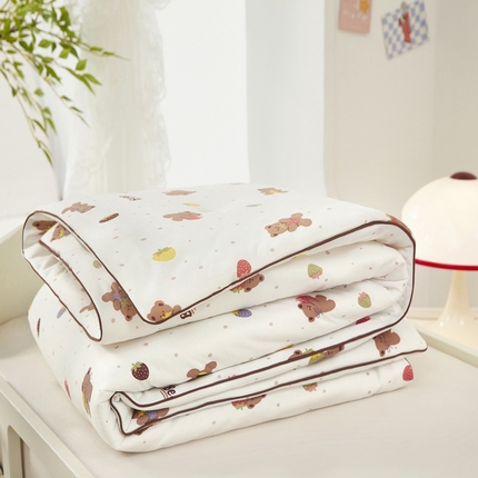 91家纺网 家纺一手货源 找家纺 （总）丝涟家居 2025新款A类双面针织棉卡通小清新滚绳工艺夏被