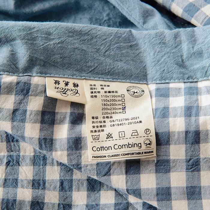 91家纺网 家纺一手货源 找家纺 鑫棉坊 2025新款全棉色织水洗棉A类棉花夏被可机洗空调被四件套床单枕套 欢乐