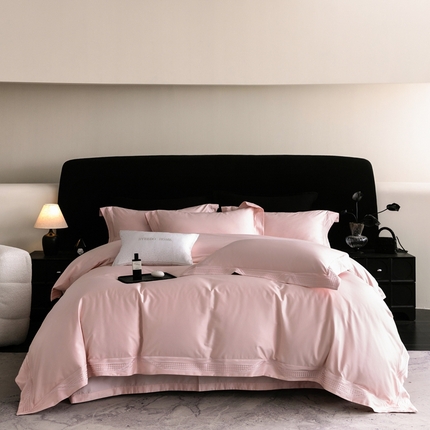 91家纺网 家纺一手货源 找家纺 馨蕊家居 2025春夏新品100s高奢典藏简约全棉系列 棉凯伦-蔷薇粉