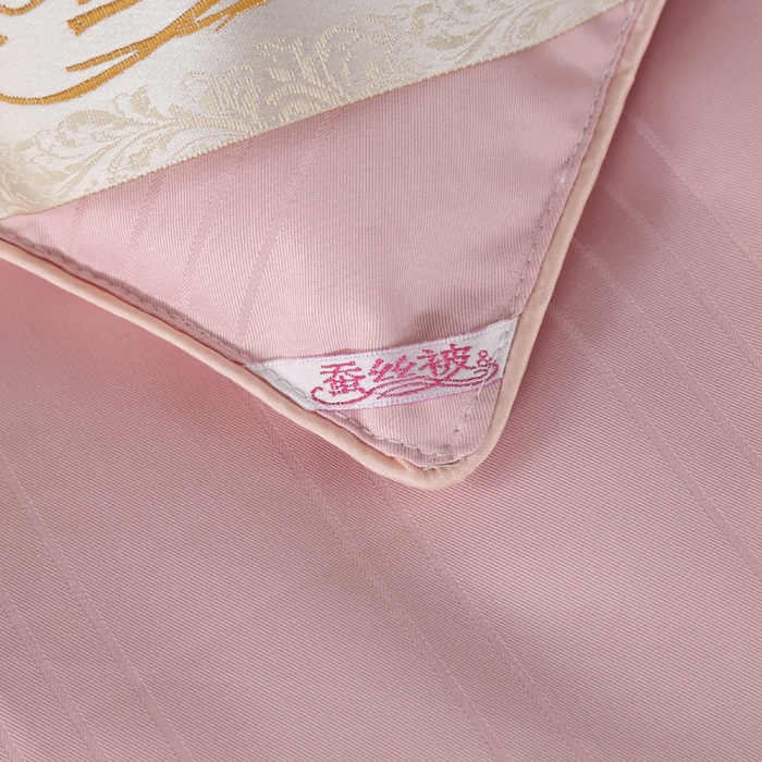 91家纺网 家纺一手货源 找家纺 2025新款全棉缎条贡缎提花被子被芯夏凉被春秋被冬被二合一子母被 豆沙