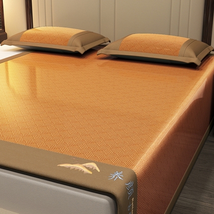 91家纺网 家纺一手货源 找家纺 宜派家纺 2025新款全包双面两用藤席 养 颜古藤席-格纹