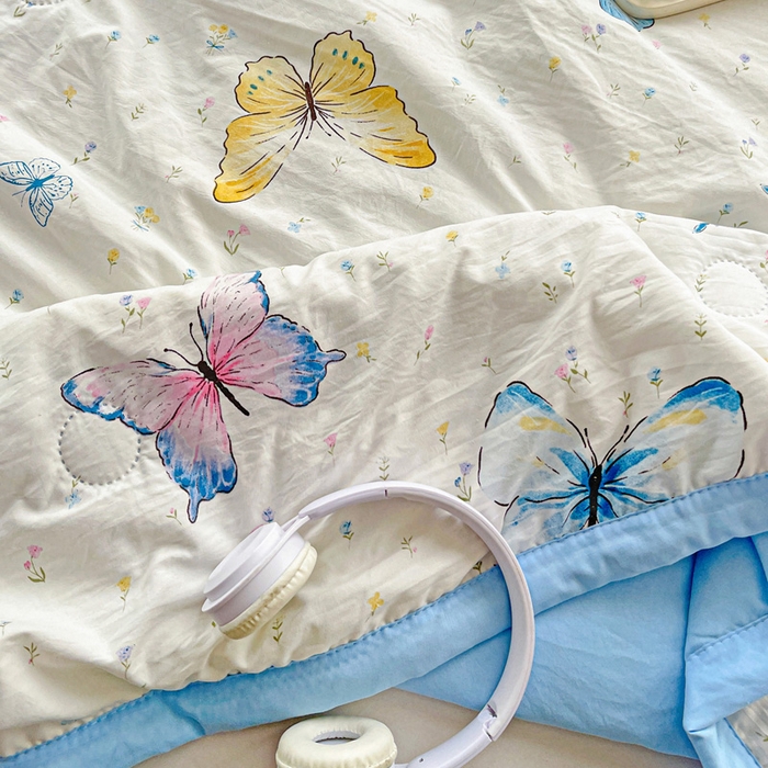 91家纺网 家纺一手货源 找家纺 （总）富艺隆 2025新款水洗棉双层纱夏被