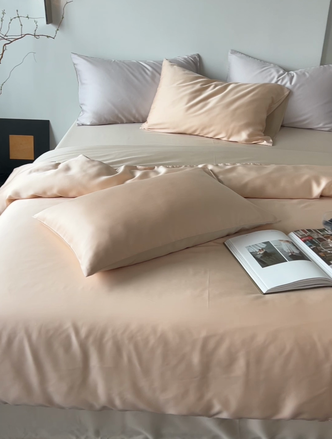 91家纺网 家纺一手货源 找家纺 简纯主义 2025新款60s兰精天丝纯色四件套 梦露