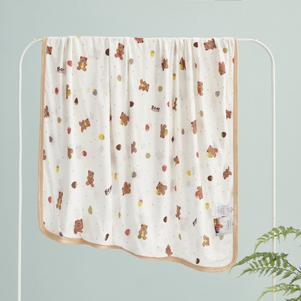 丝涟家居 2025新款婴儿裸睡级凉感针织毯幼儿园夏被儿童夏被毯子 草莓熊