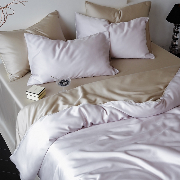 91家纺网 家纺一手货源 找家纺 简纯主义 2025新款60s兰精天丝纯色四件套 紫乐