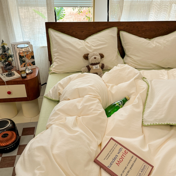 91家纺网 家纺一手货源 找家纺 （总）慕尚家纺 2025新款全棉纯棉三角针色织四件套