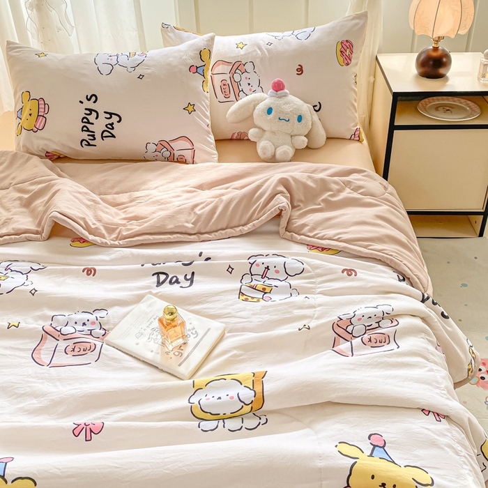 91家纺网 家纺一手货源 找家纺 2025梦初语新款水洗棉印花棉花被 欢乐派对