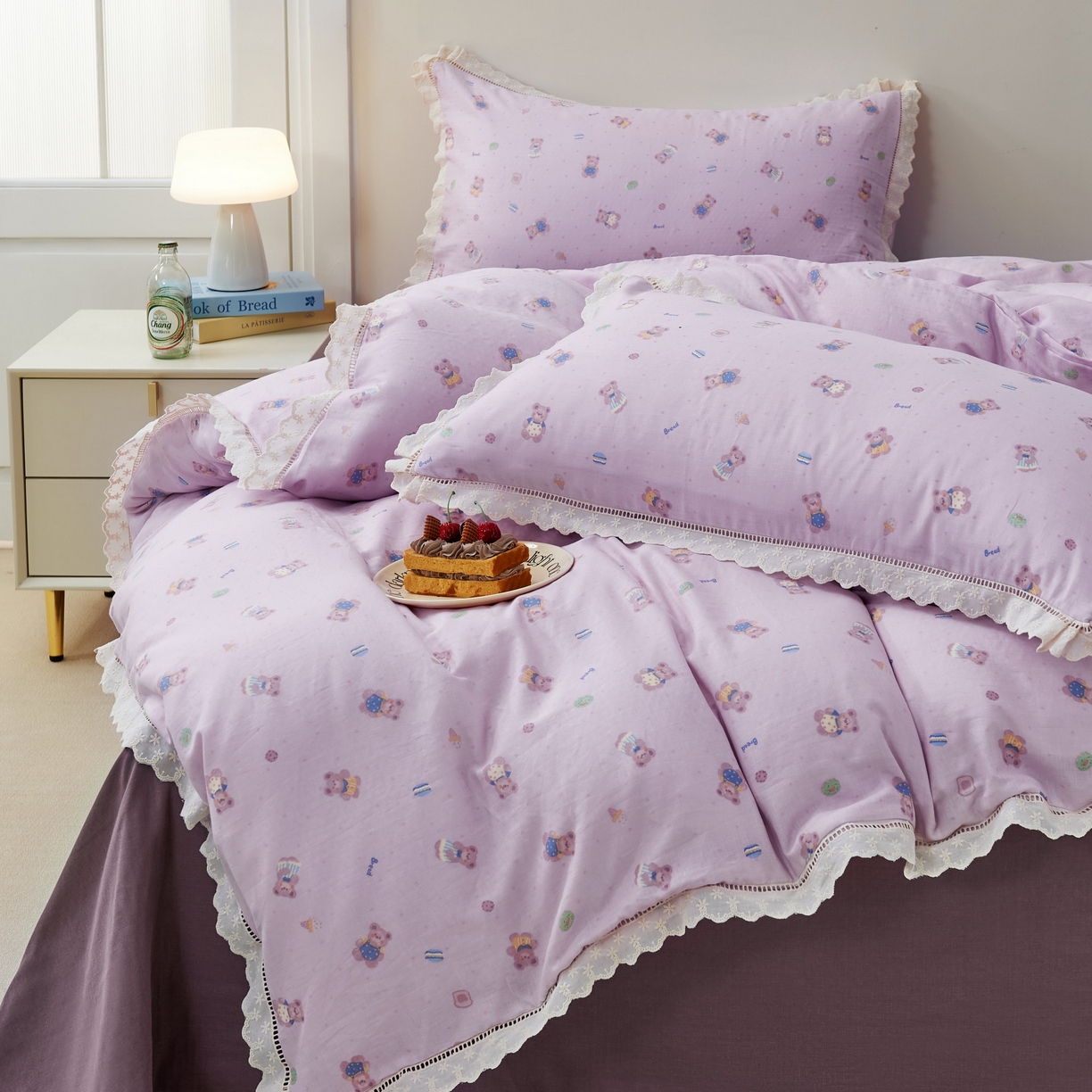 91家纺网 家纺一手货源 找家纺 （总）黛馨 2025新款全棉纯棉镂空蕾丝边四件套