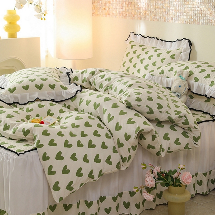 91家纺网 家纺一手货源 找家纺 金盛皇朝 2025新款加厚亲肤床裙夹棉单件三件套四件套心许