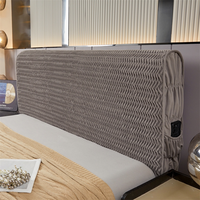 91家纺网 家纺一手货源 找家纺 （总）情恒家纺 2025新款德芙绒工艺款全包床头罩