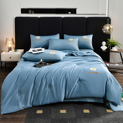 （总）优尚家纺 2026新款水洗天丝刺绣夏被夏被四件套