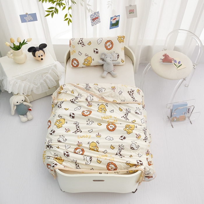 91家纺网 家纺一手货源 找家纺 丝涟家居 2025新款婴儿裸睡级凉感针织毯幼儿园夏被儿童夏被毯子 动物乐园