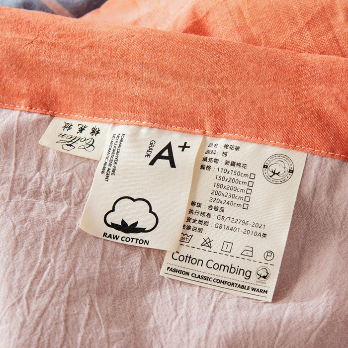 91家纺网 家纺一手货源 找家纺 鑫棉坊 2025新款全棉色织水洗棉A类棉花夏被可机洗空调被四件套床单枕套 妮可