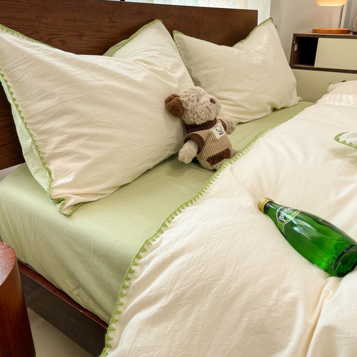 91家纺网 家纺一手货源 找家纺 （总）慕尚家纺 2025新款全棉纯棉三角针色织四件套