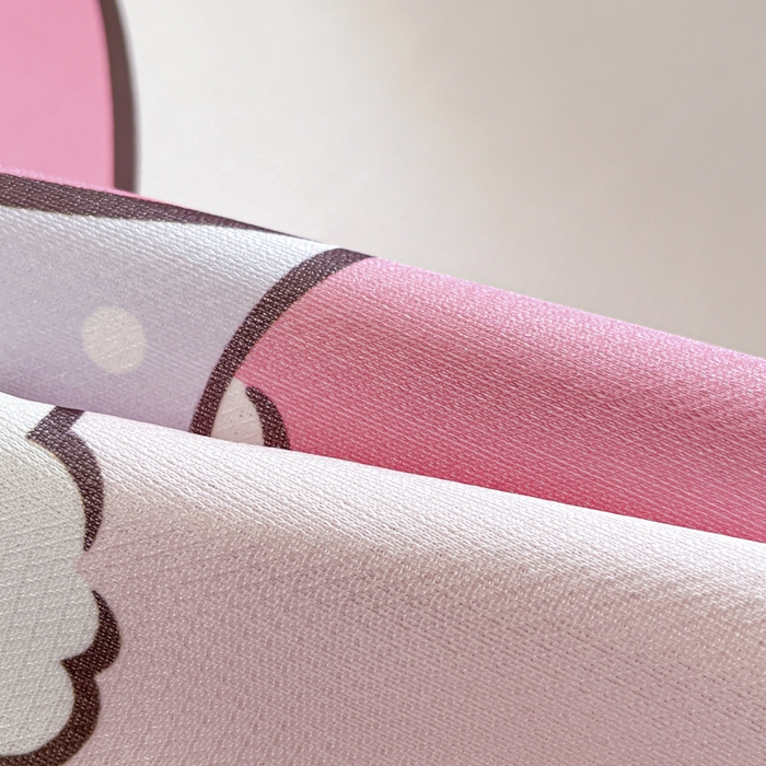 91家纺网 家纺一手货源 找家纺 博雅 2025新款三丽欧A类大版数码印花1200D冰丝凉席凉席席子 蛋糕美乐蒂