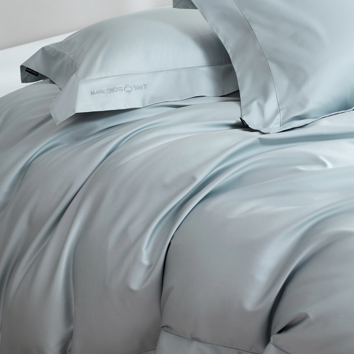 91家纺网 家纺一手货源 找家纺 佳汐蓝 2025新款奢简高支棉柔雾奢缎长绒棉四件套券后不低于628/648元 晴空蓝