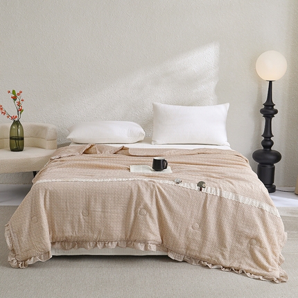 91家纺网 家纺一手货源 找家纺 （总）八方汇 2025新款双层皱皱纱森林被被子被芯