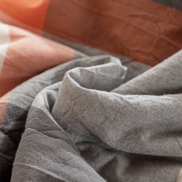 91家纺网 家纺一手货源 找家纺 鑫棉坊 2025新款全棉色织水洗棉A类棉花夏被可机洗空调被四件套床单枕套 柏林灰