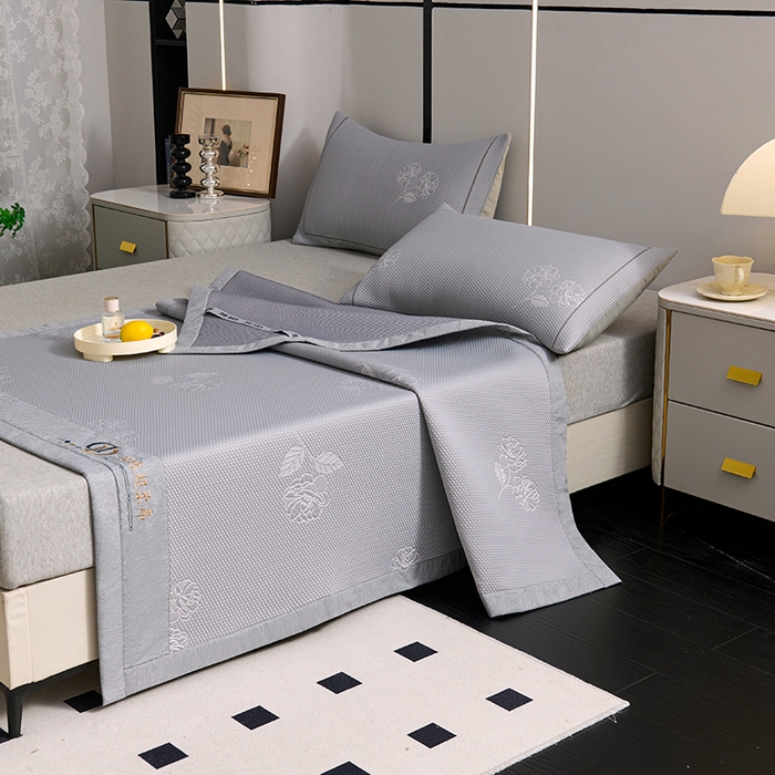 91家纺网 家纺一手货源 找家纺 （总）席之家 2025新款3D冰感豆豆宽边直角凉席