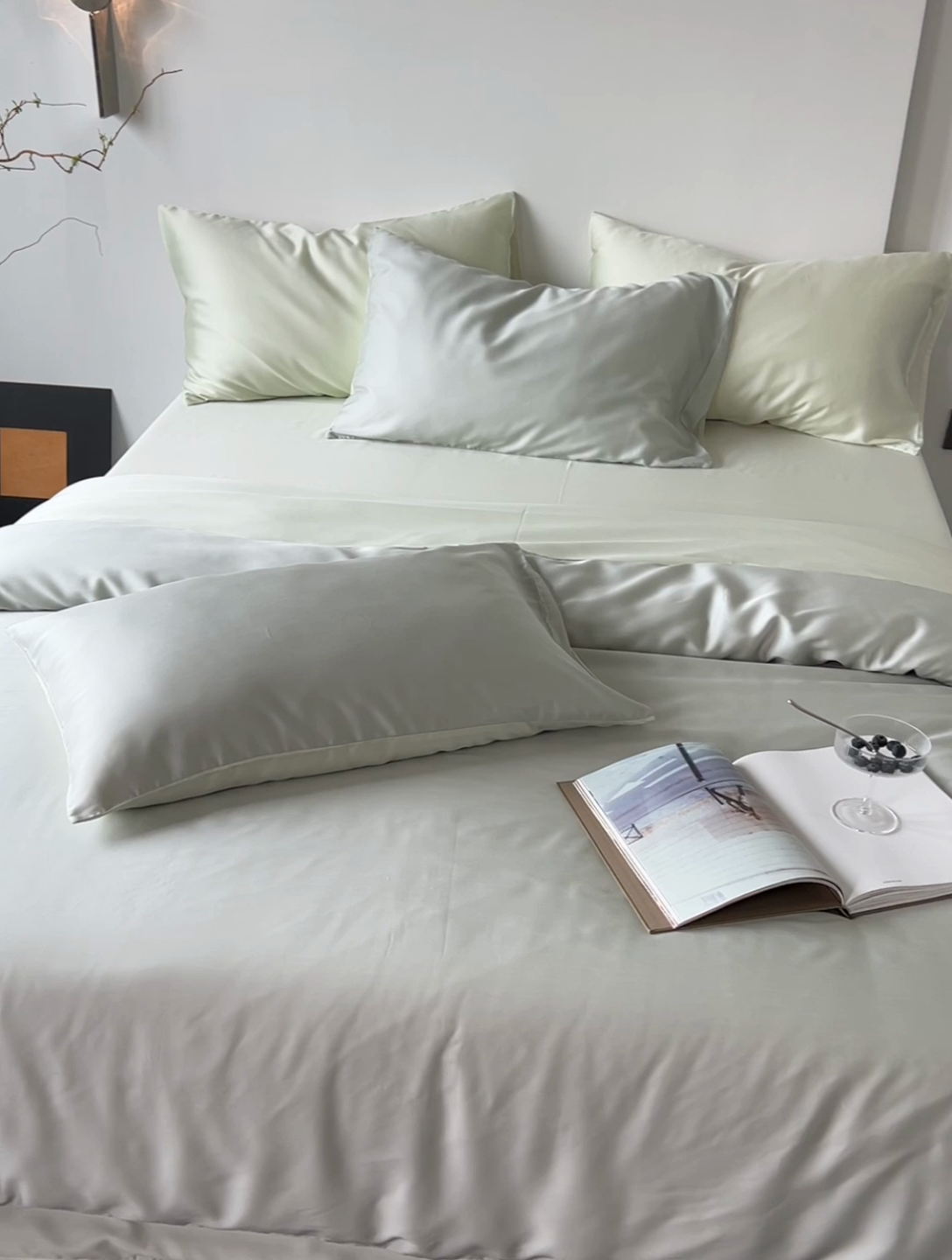 91家纺网 家纺一手货源 找家纺 简纯主义 2025新款60s兰精天丝纯色四件套 豚草