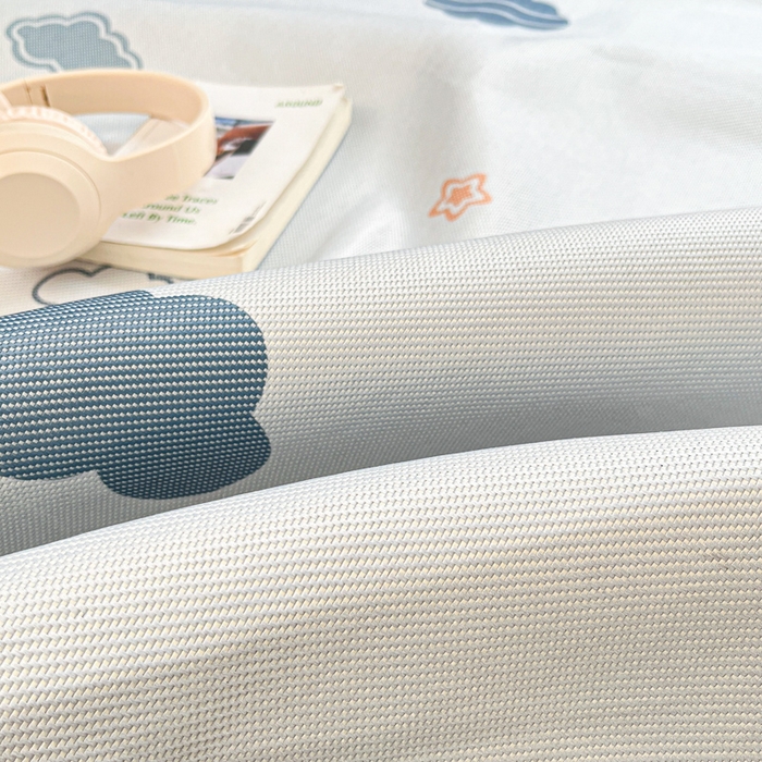 91家纺网 家纺一手货源 找家纺 迪乐妮 2025新款印花真冰藤冰凉席 蓝天白云