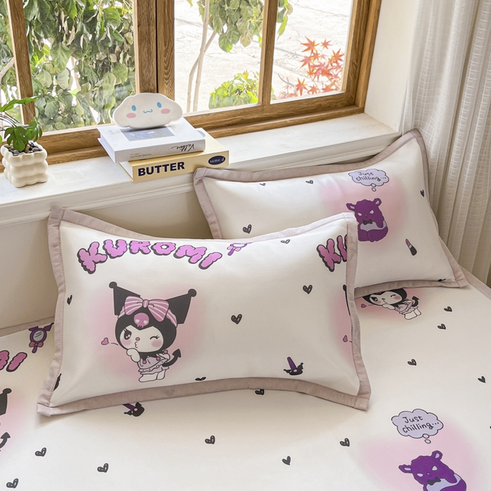 91家纺网 家纺一手货源 找家纺 博雅 2025新款三丽欧A类小版数码印花1200D冰丝凉席凉席席子 梦想库洛米