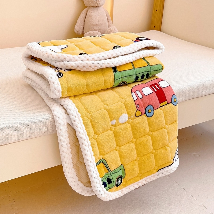 91家纺网 家纺一手货源 找家纺 梵赫家纺2024新款牛奶绒床护垫床垫幼儿园床垫儿童床垫可水洗 薄垫-滴滴车队黄