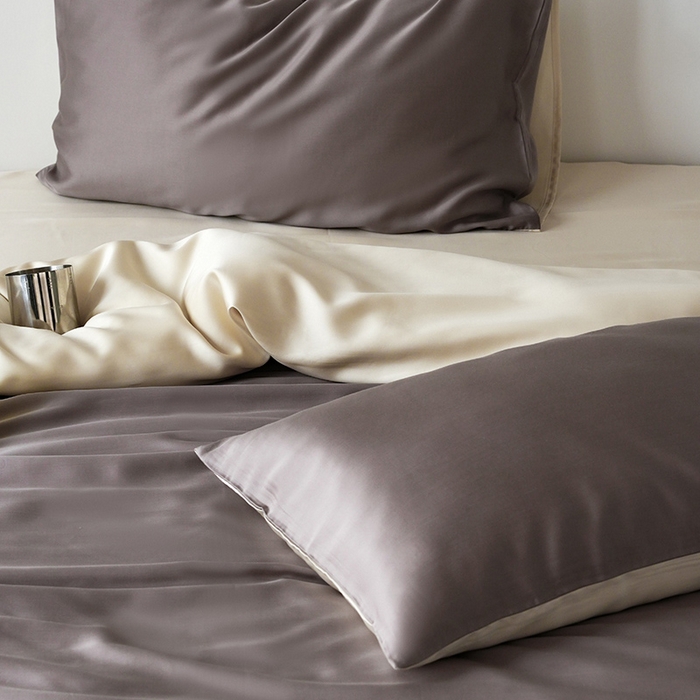 91家纺网 家纺一手货源 找家纺 简纯主义 2025新款60s兰精天丝纯色四件套 摩卡