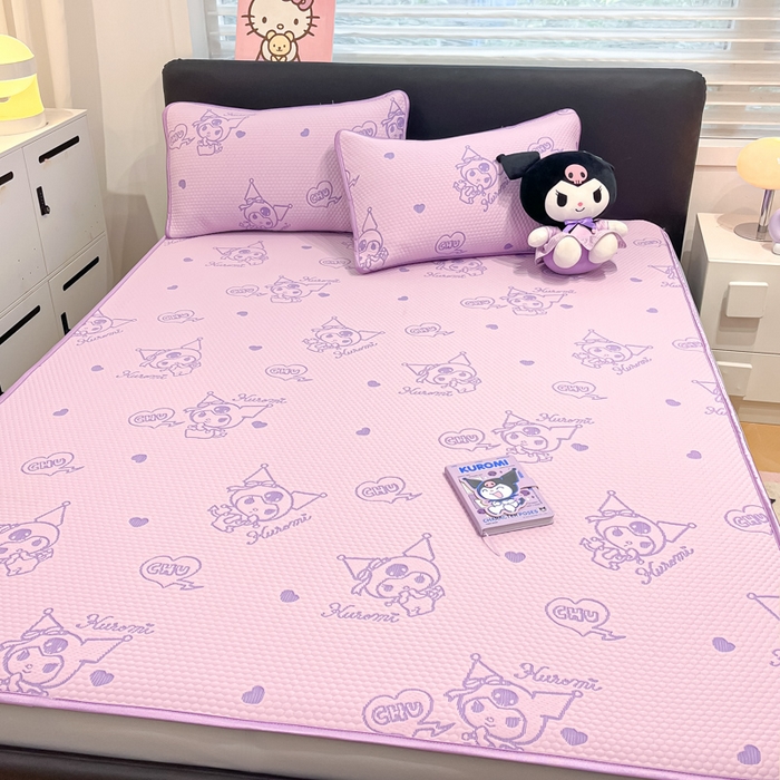 91家纺网 家纺一手货源 找家纺 （总）八零年代 2025新款三丽鸥正版授权A类提花冰豆豆凉席平铺款床笠款系列